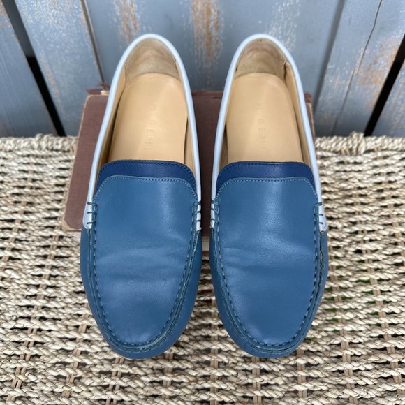 M. Gemi The Felize Due Leather Moccasin Blue IT 38, US 7 1/2 - Picture 2 of 16